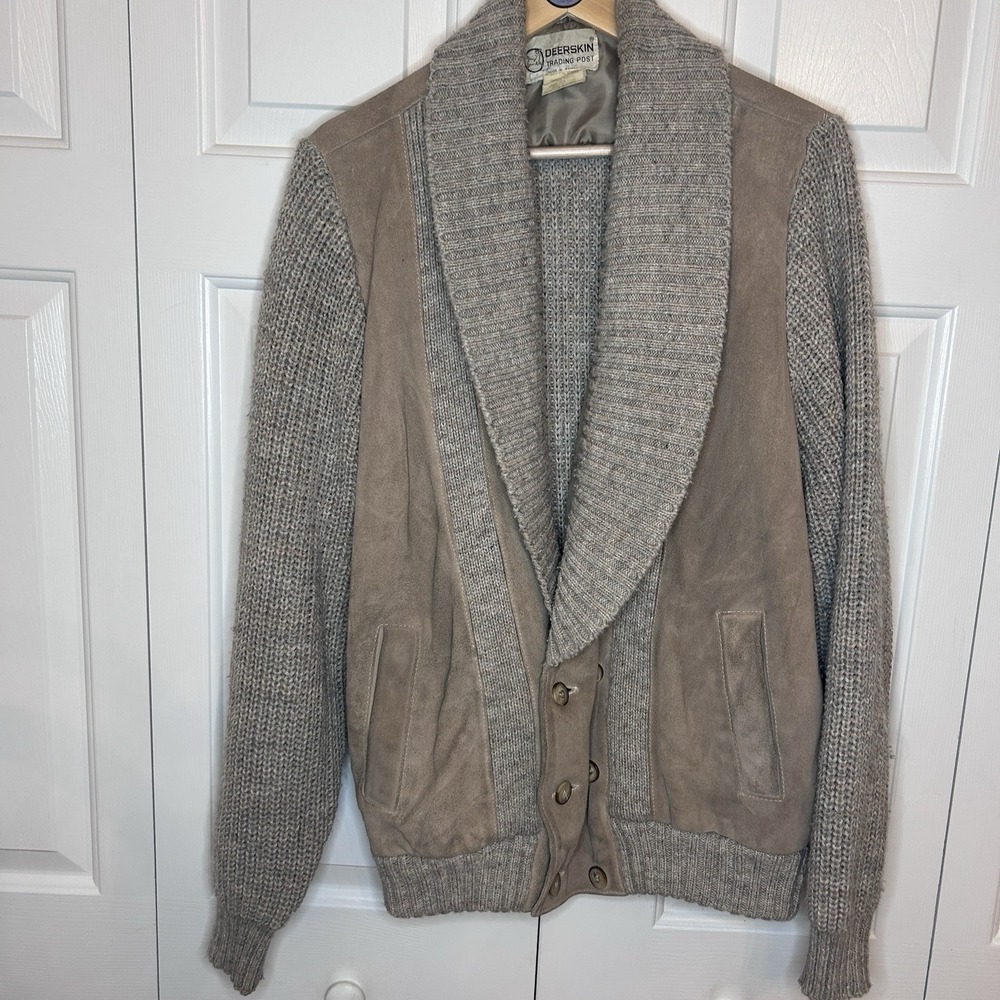 VTG  Deerskin Trading Post Beige‎ Sweater Mens Size L